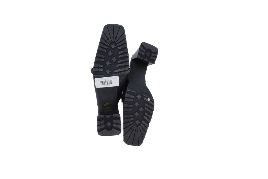 Elleme Paris black slip on loafer style heels (38/ US 7.5-8; retail $516)
