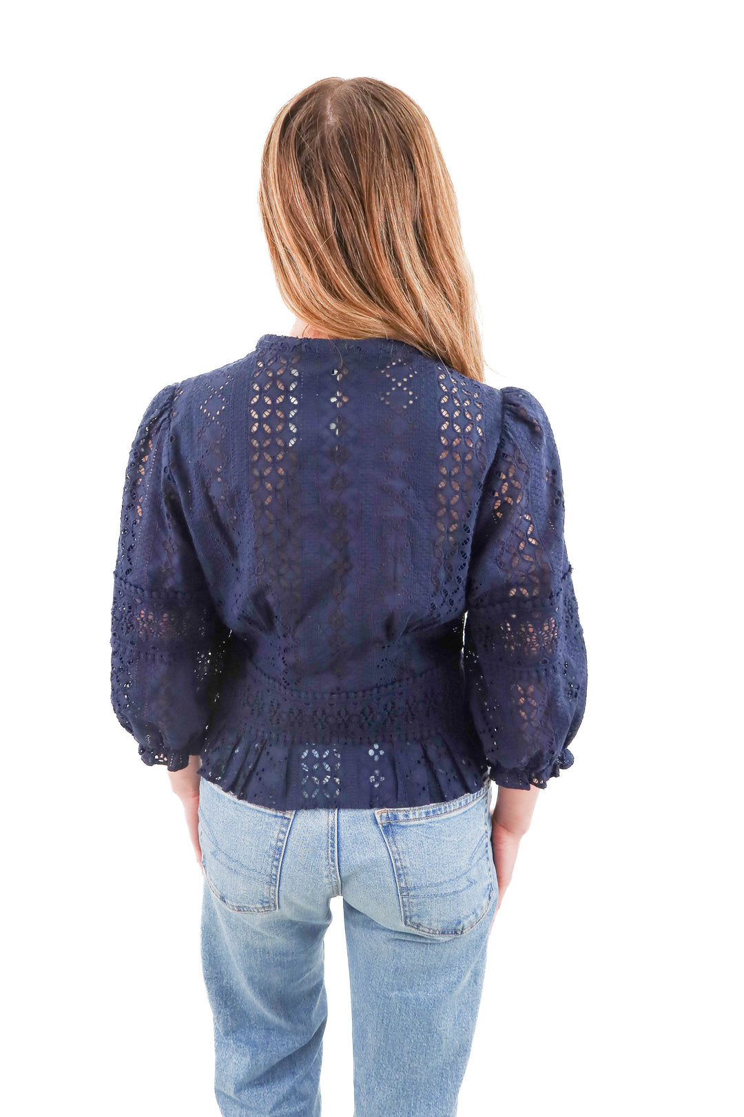 joes navy eyelet top (xs; retail $198)