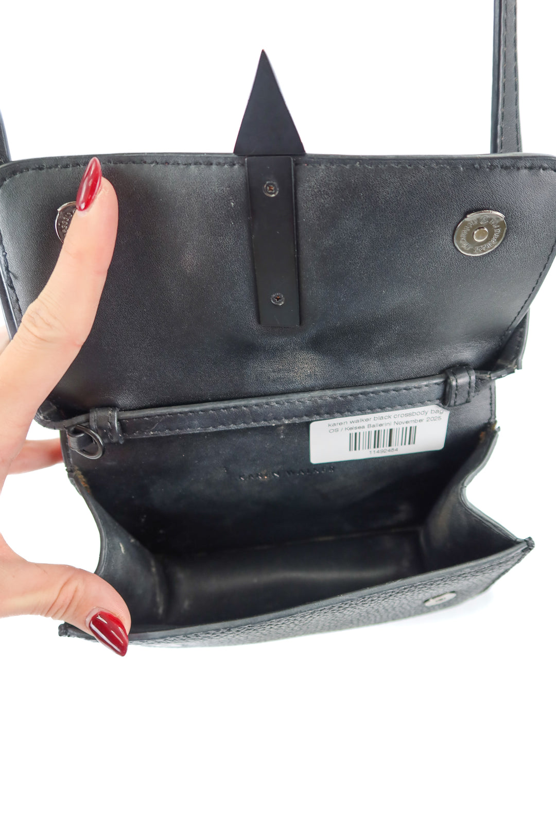 AUCTION karen walker black crossbody bag- ends 11/11 at 8 pm CT