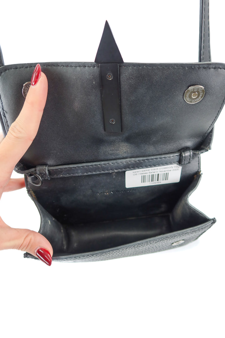 AUCTION karen walker black crossbody bag- ends 11/11 at 8 pm CT