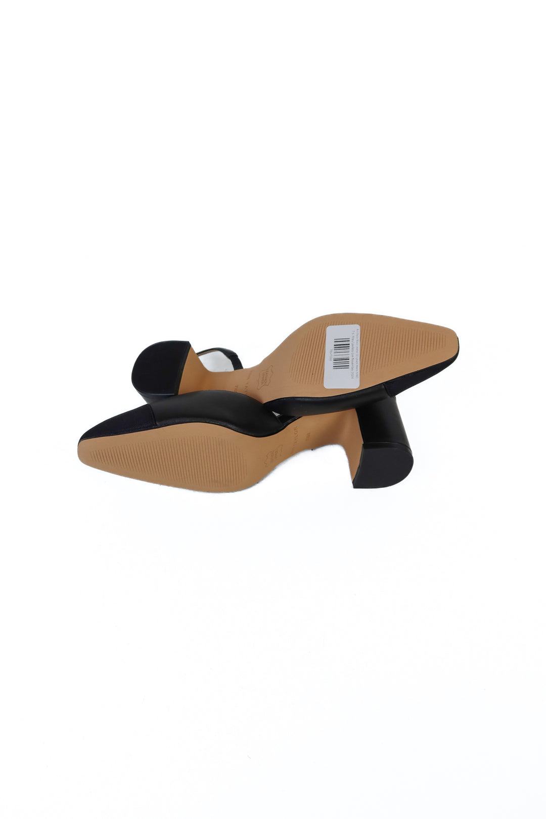 Ann Taylor Black Cap-Toe Leather Slingback Heels NWOT (7.5; retail $158)