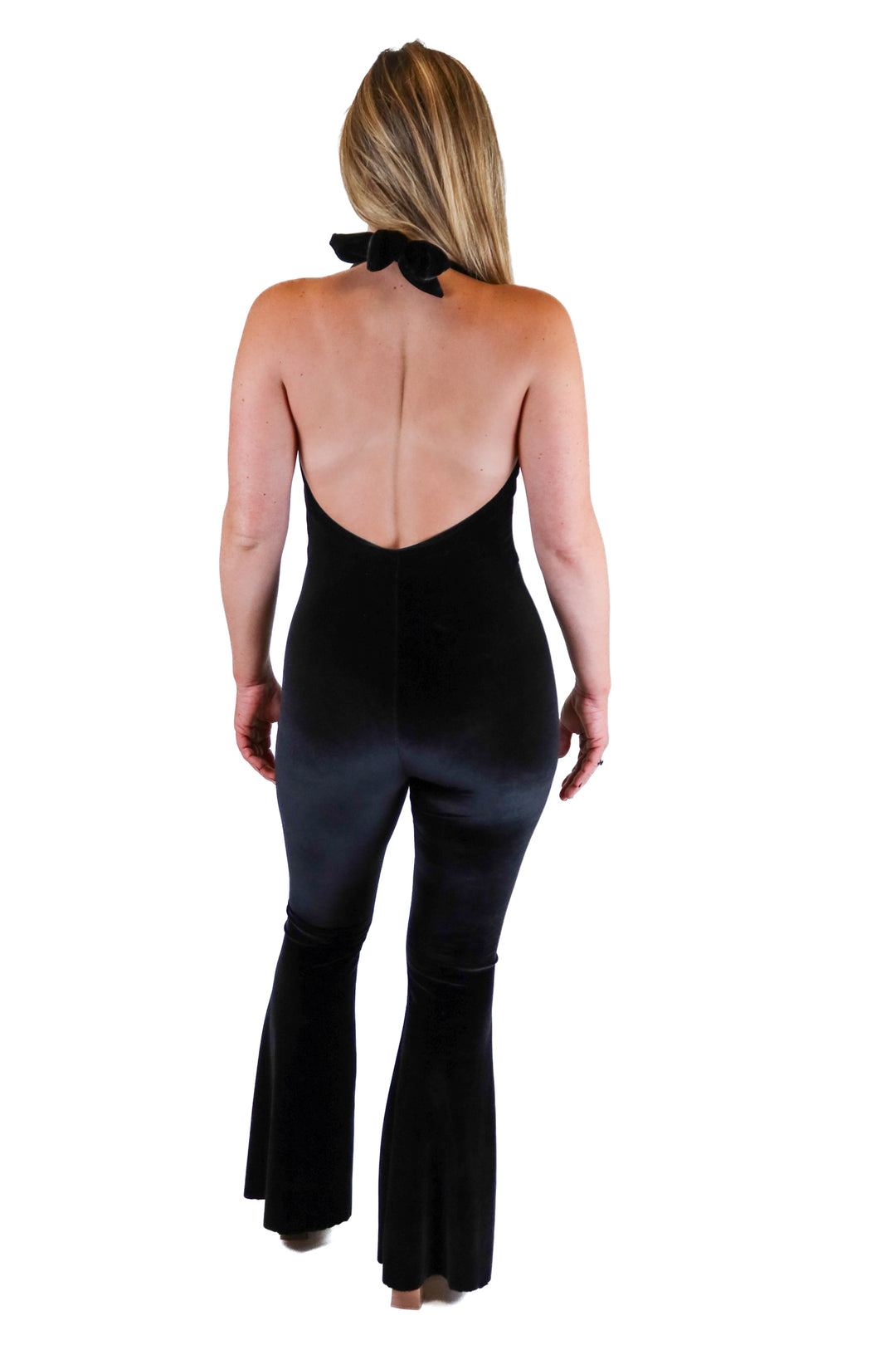 Show Me Your Mumu black velvet halter jumpsuit (XS)