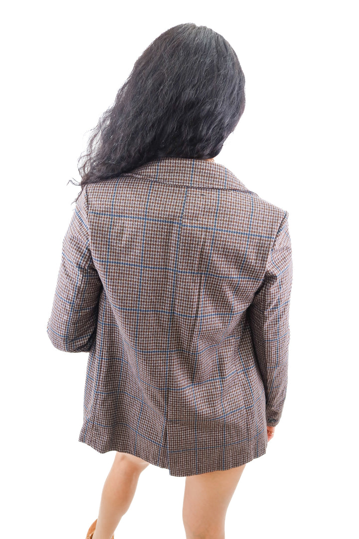 sanctuary brown plaid blazer NWT (xs; retail $149)