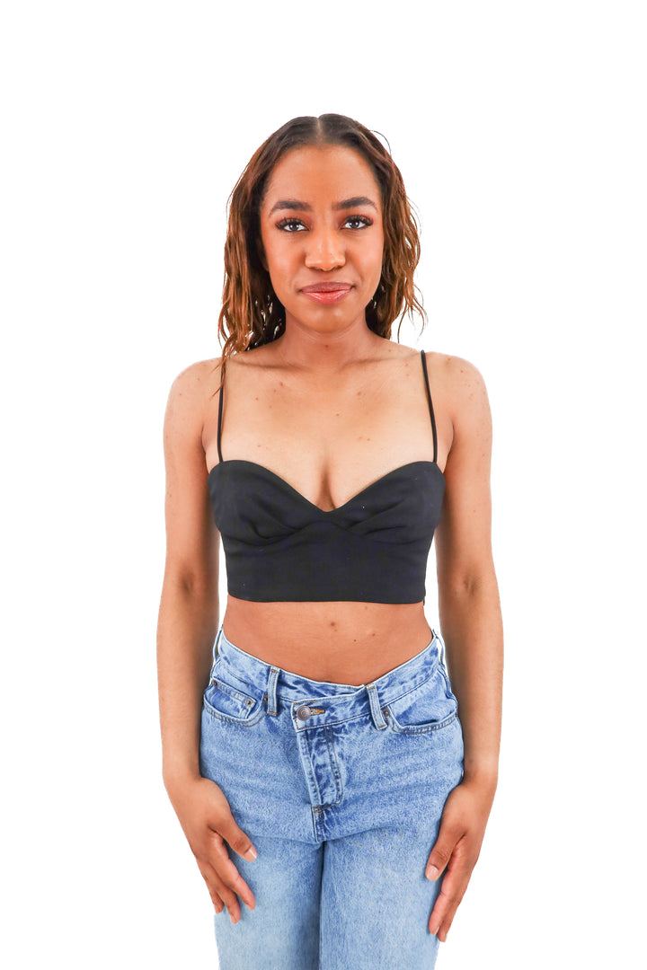 zara black cropped tank NWT (xs)