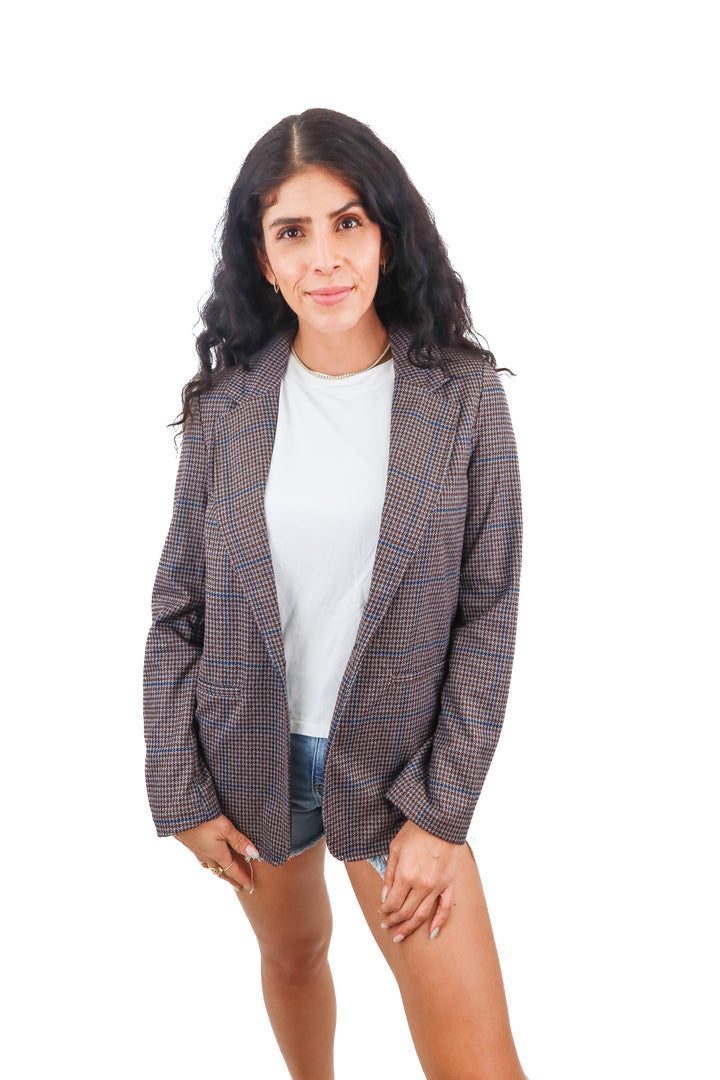 sanctuary brown plaid blazer NWT (xs; retail $149)