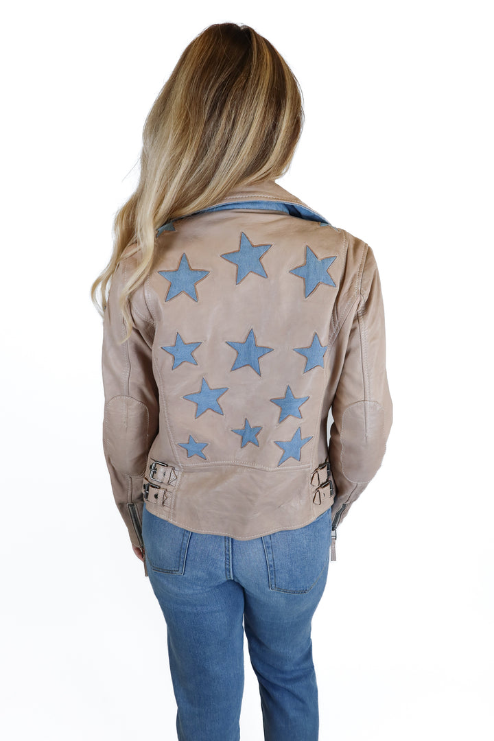 Mauritius Leather Christy Scatter Star Leather Jacket (S)