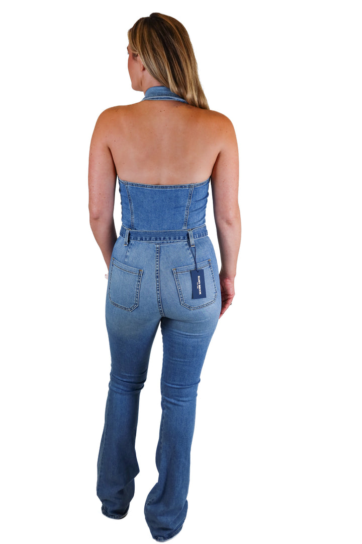 Ramy Brook sleeveless denim light wash jumpsuit NWT (25; retail $395)