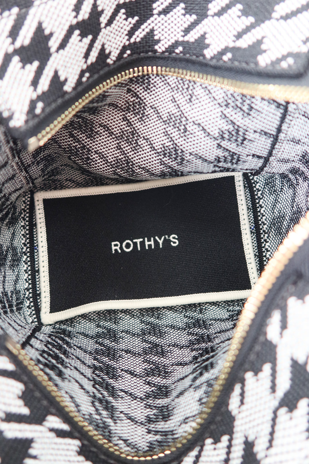 rothy's black houndstooth shoulder bag