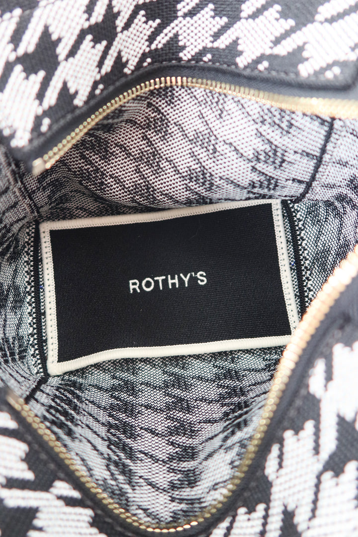 rothy's black houndstooth shoulder bag