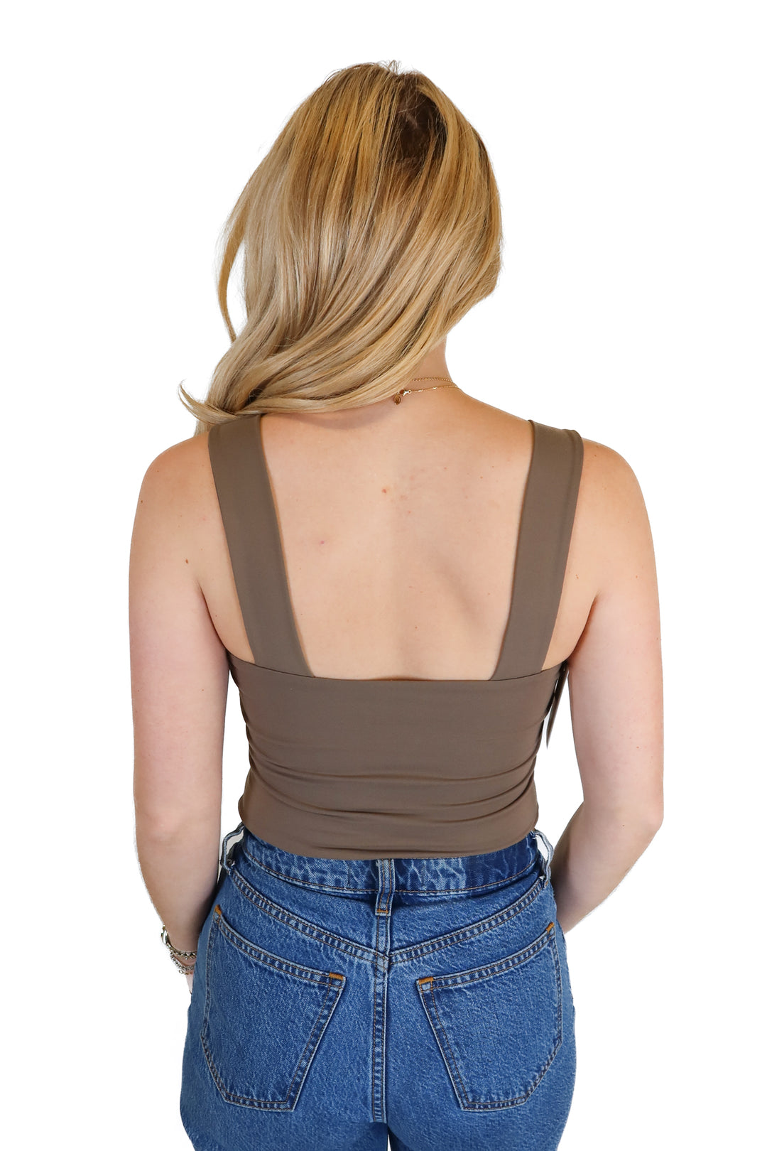 nuuds light brown tank top bodysuit (S; retail $48)