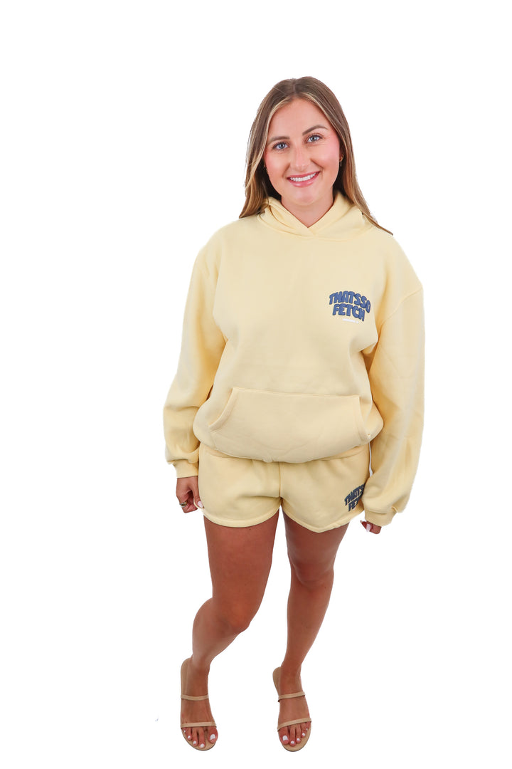 thatssofetch yellow sweat set NWT (m/l; retail $99)
