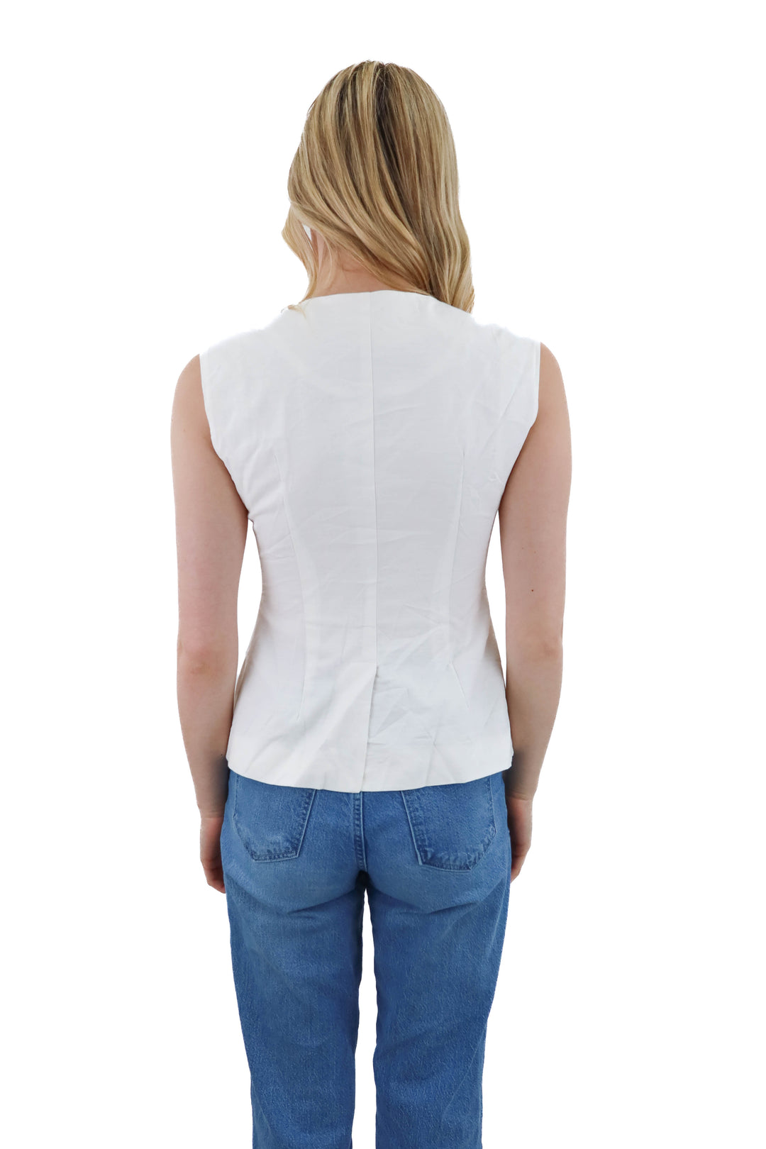 future collective white linen vest (s)