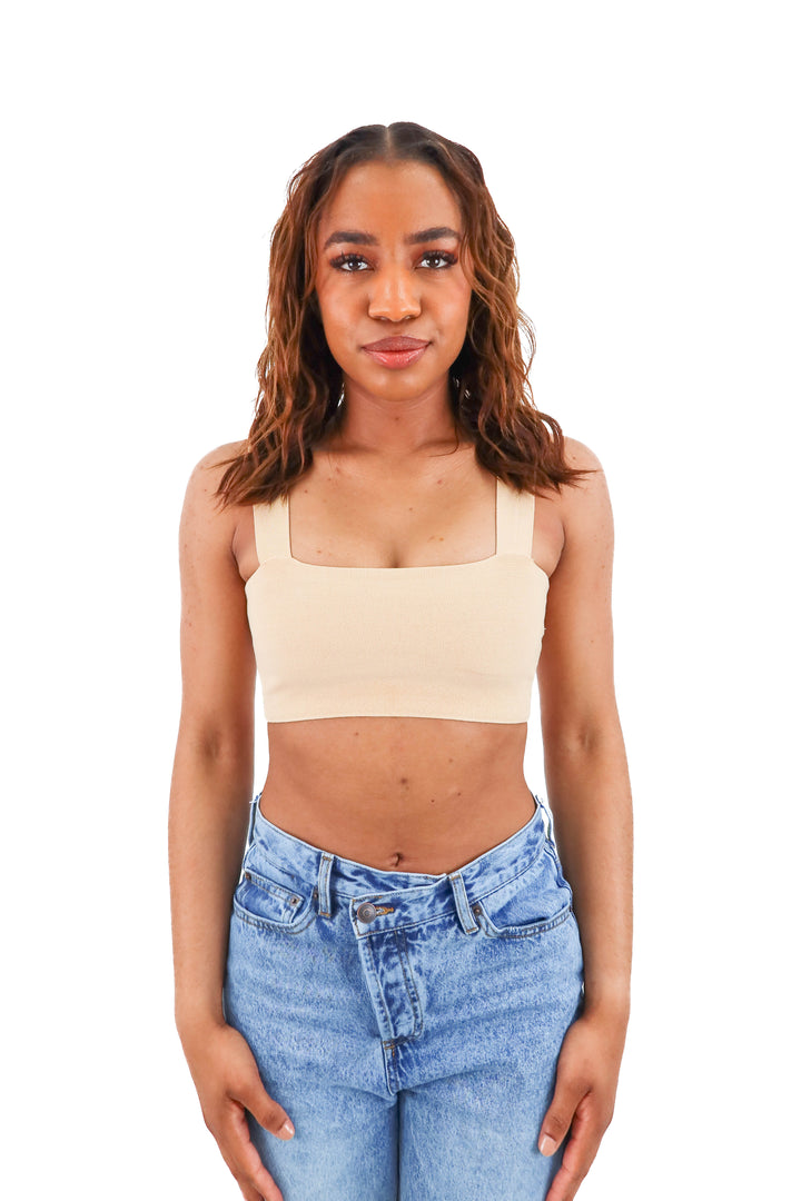 zara cream cropped tank NWT (s)