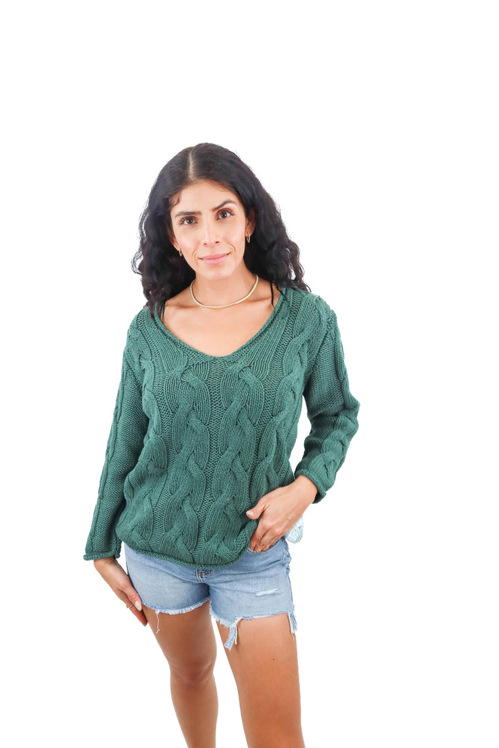 urban outfitters green thick knit sweater NWT (xs; retail $69)
