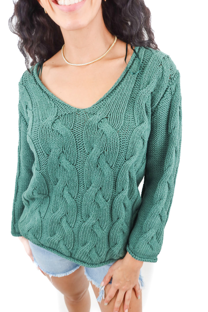 urban outfitters green thick knit sweater NWT (xs; retail $69)