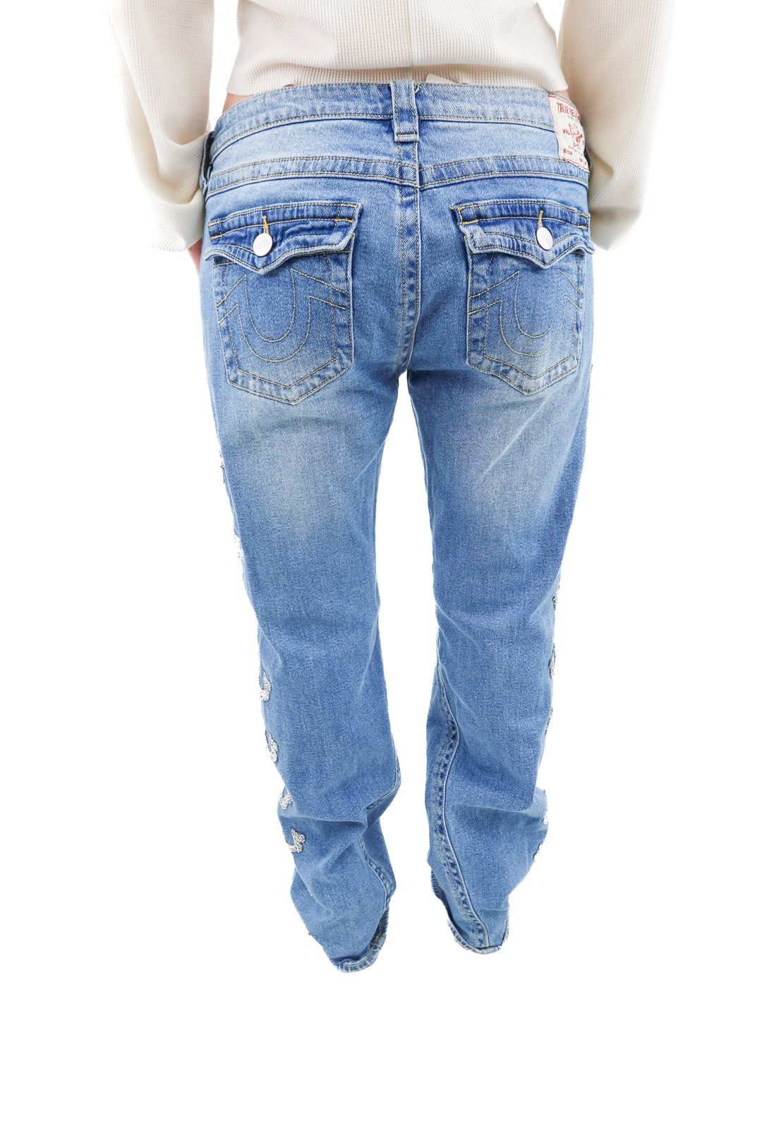 joey metallic horseshoe jean (31; retail $184)