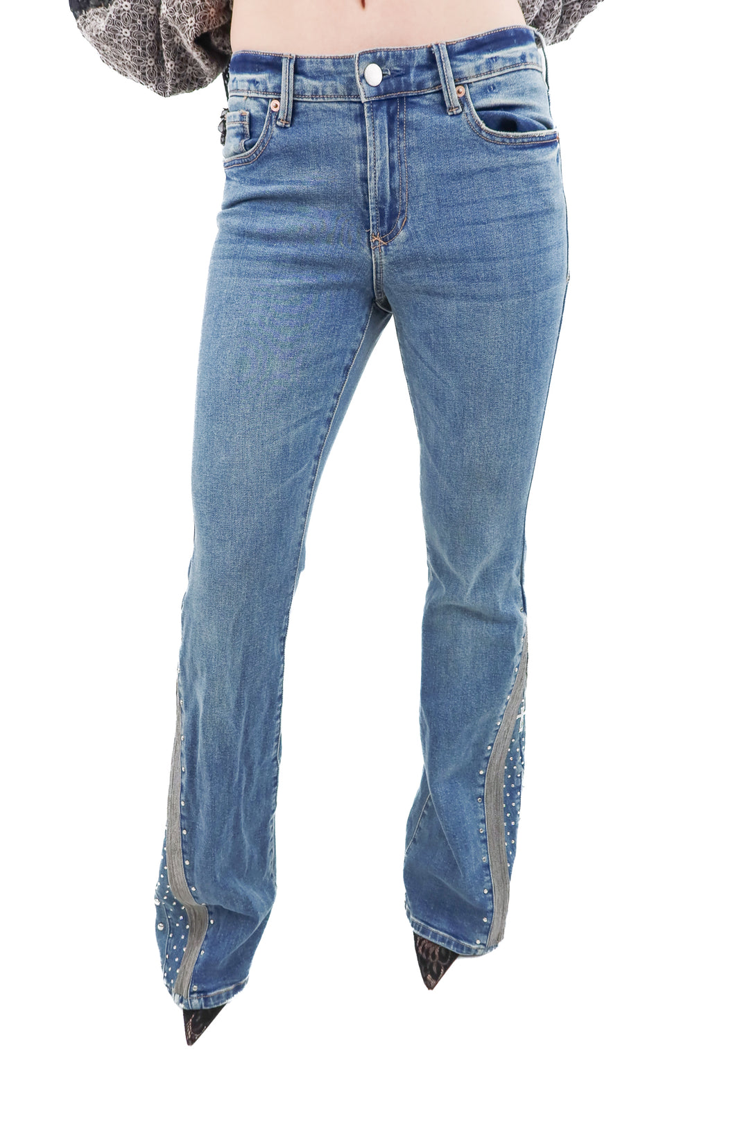 dear john rhinestone detail jeans (26; retail $119)