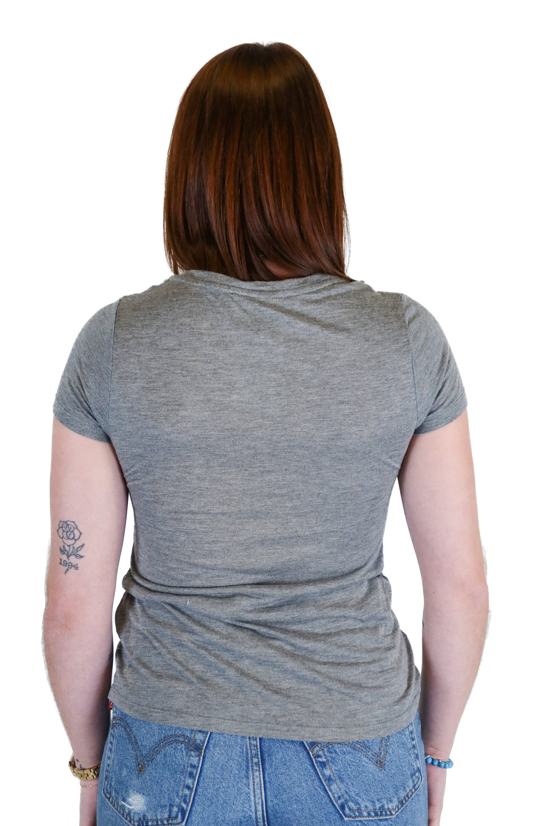 L'Agence Grey Scoop Neck T-Shirt (XS; retail $125)