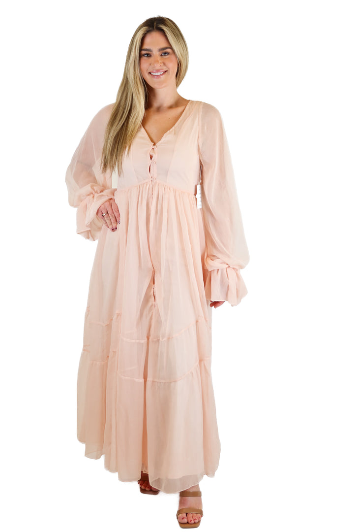 Mia Joy Ninette Maxi Dress in Blush NWT (XXS)