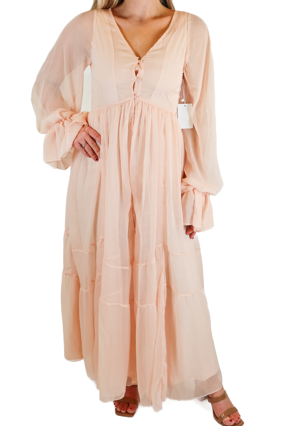 Mia Joy Ninette Maxi Dress in Blush NWT (XXS)