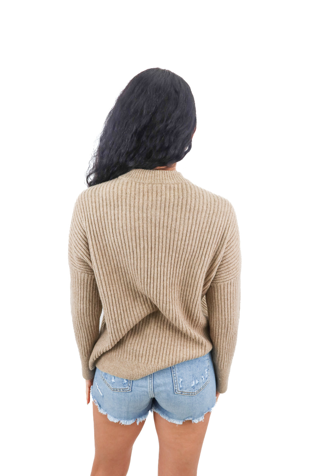 abercrombie & fitch brown ribbed sweater (xs; retail $60)