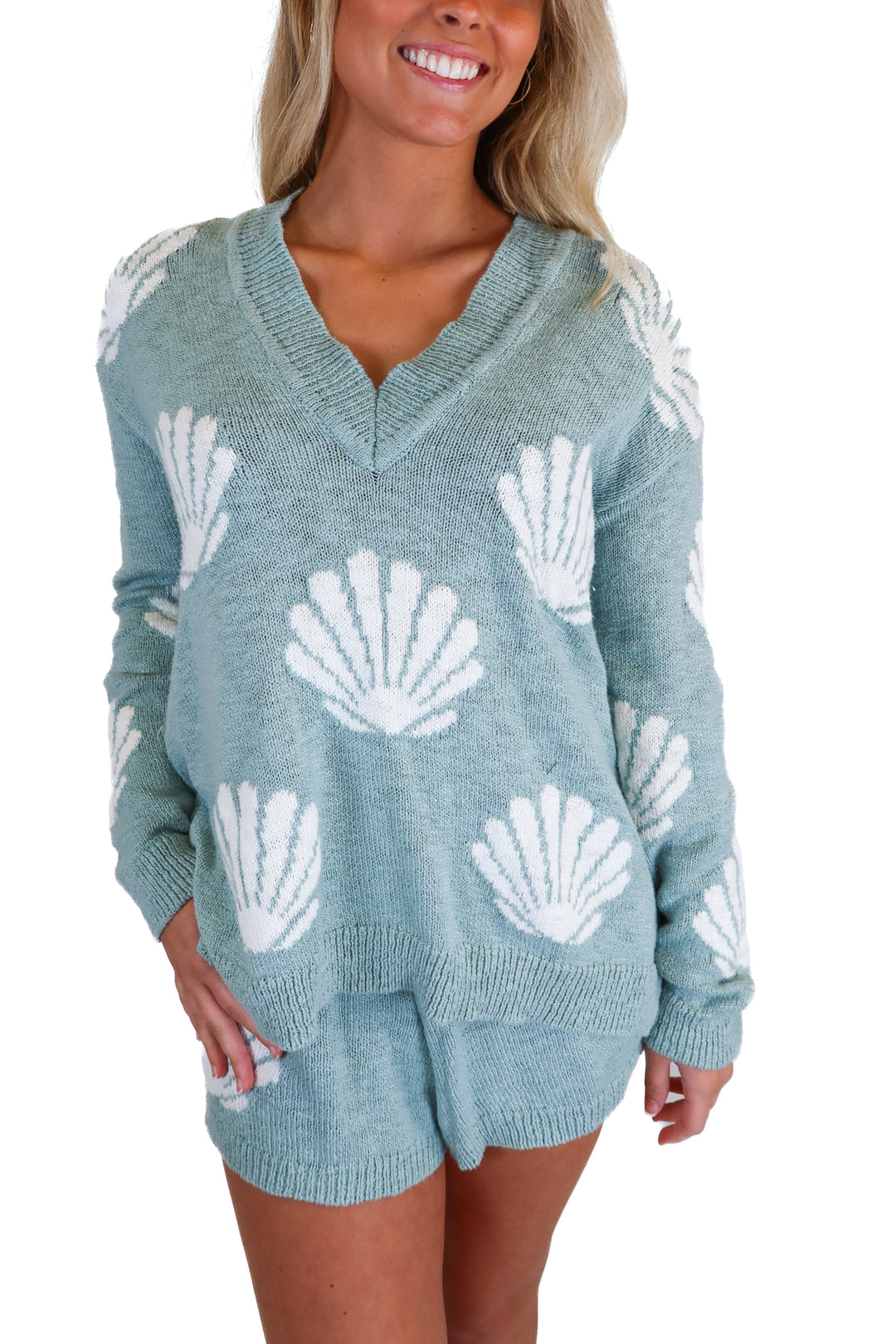 Show Me Your Mumu Seashell Knit Sweater and Shorts Set (XS)