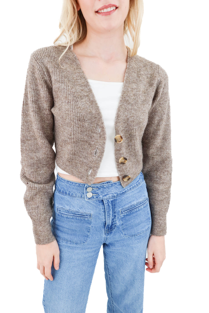 h&m cropped taupe cardigan NWT (xs; retail $39.99)