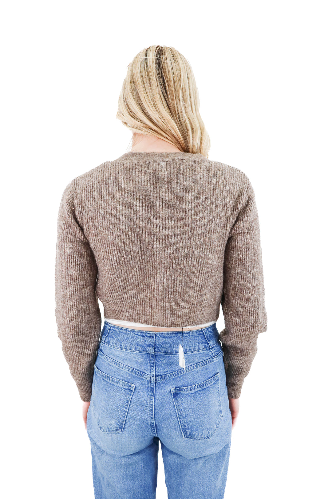 h&m cropped taupe cardigan NWT (xs; retail $39.99)