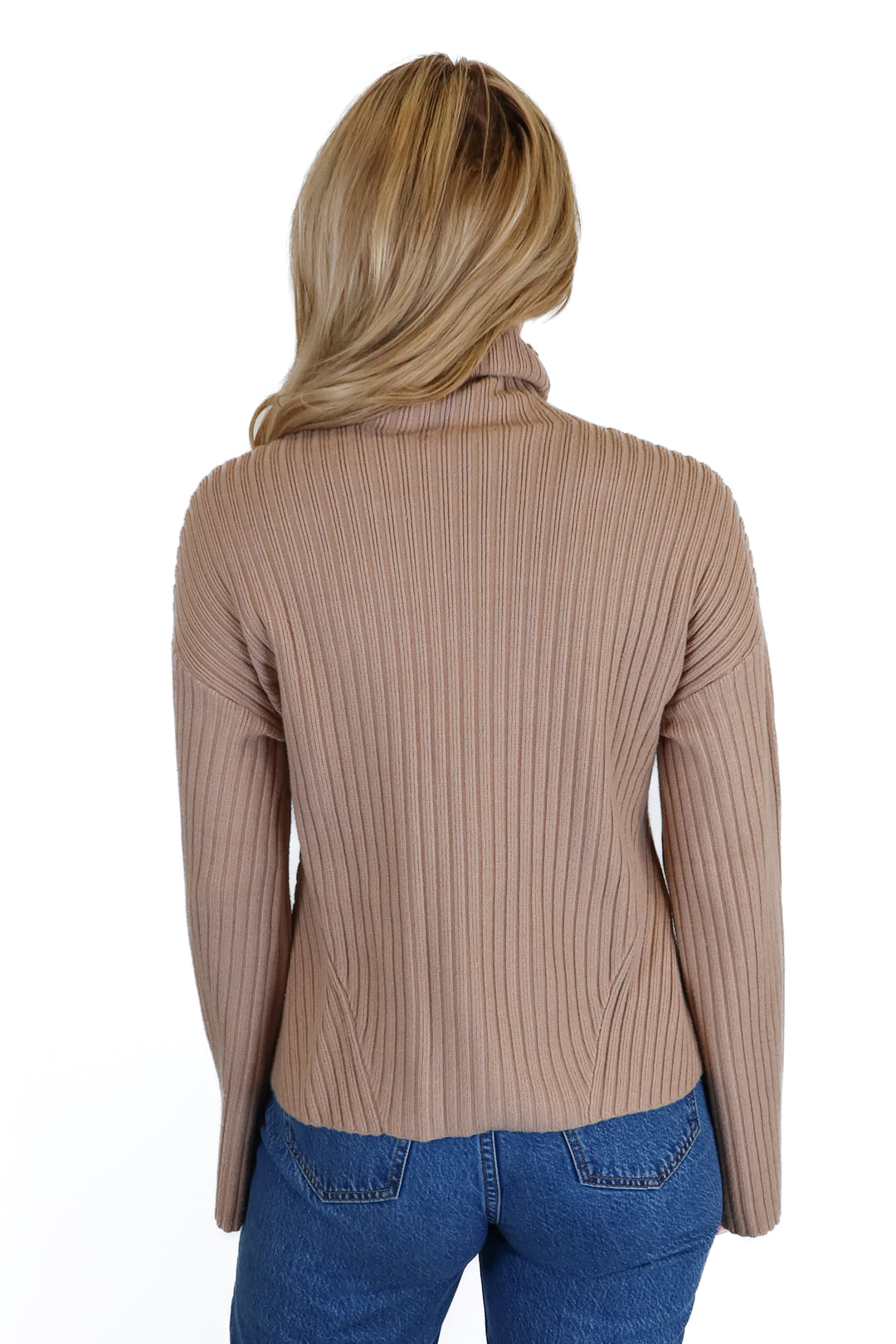 Joes Latte Ribbed Turtleneck Sweater (S)