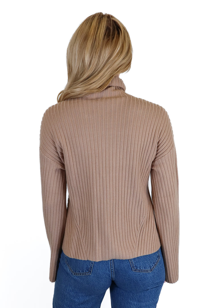 Joes Latte Ribbed Turtleneck Sweater (S)