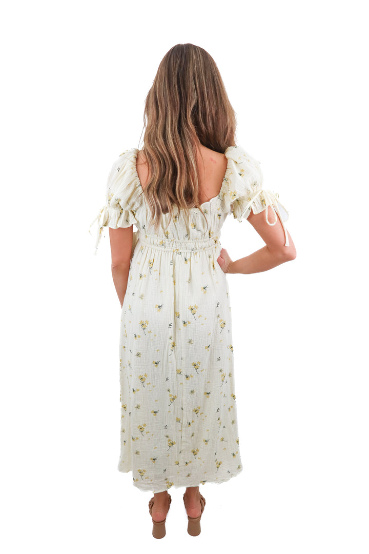 worth collective cream floral maxi dress NWT (xs; retail $98)