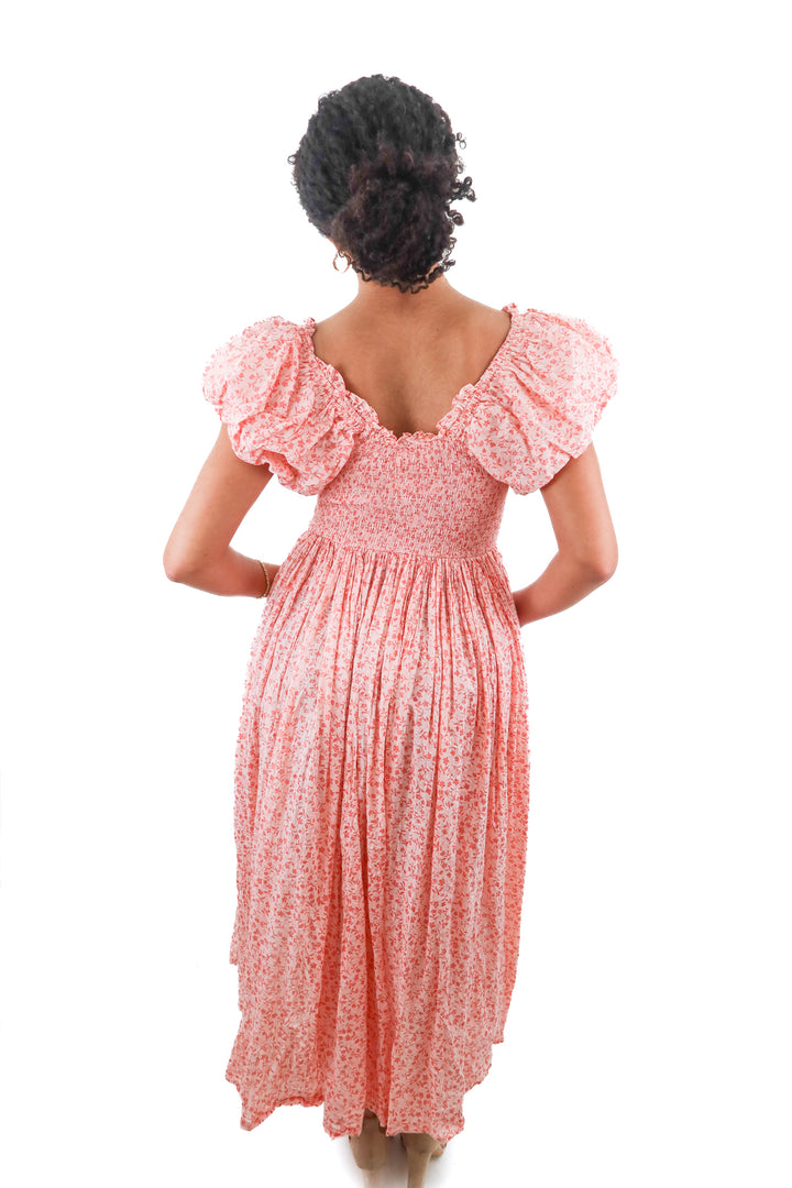 Saffron Lane pink floral maxi dress (S/M)