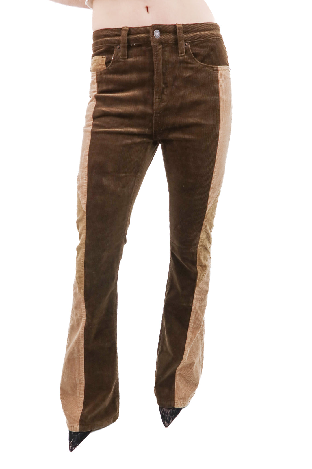 altrd state brown colorblock corduroy pants (27; retail $92)
