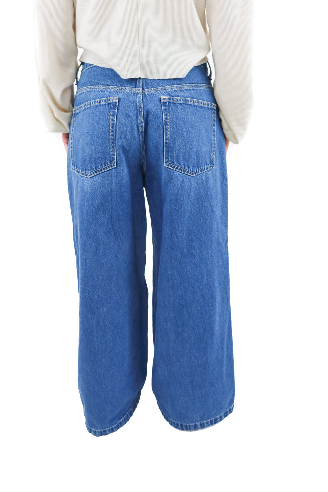 we the free denim wide leg floral detail jeans (30; retail $298)