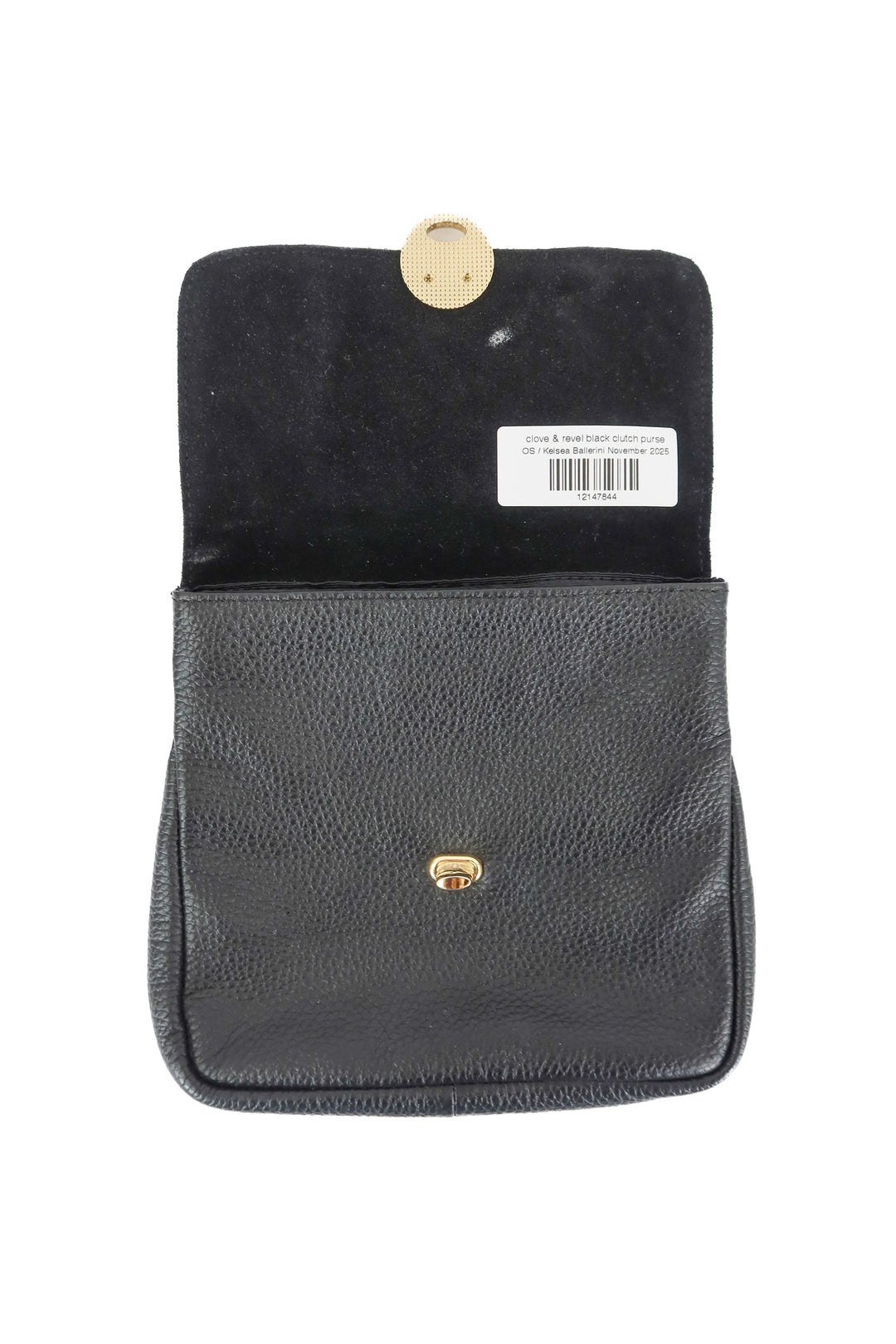 clove & revel black clutch purse/belt bag