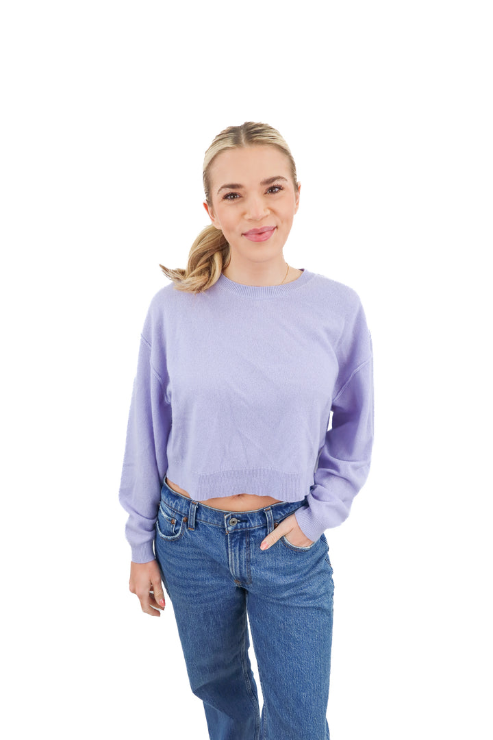 pilcro lavender cashmere sweater (xs; retail $148)
