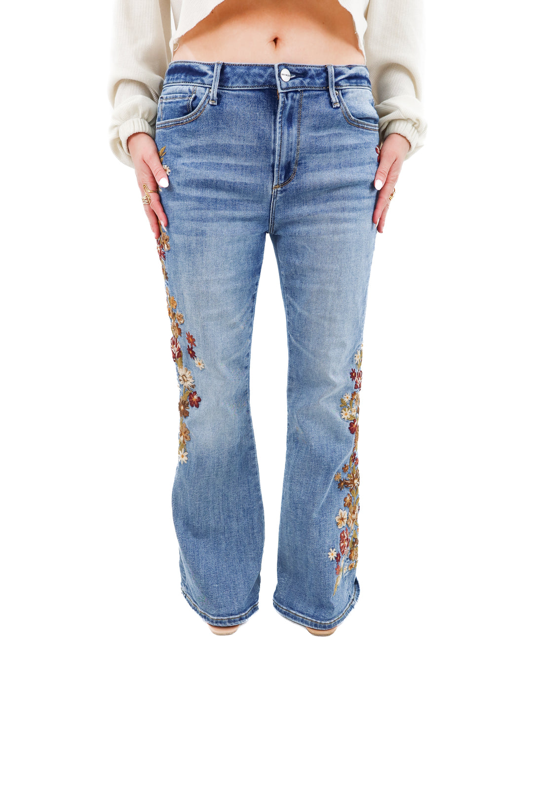 driftwood floral jeans (30; retail $218)