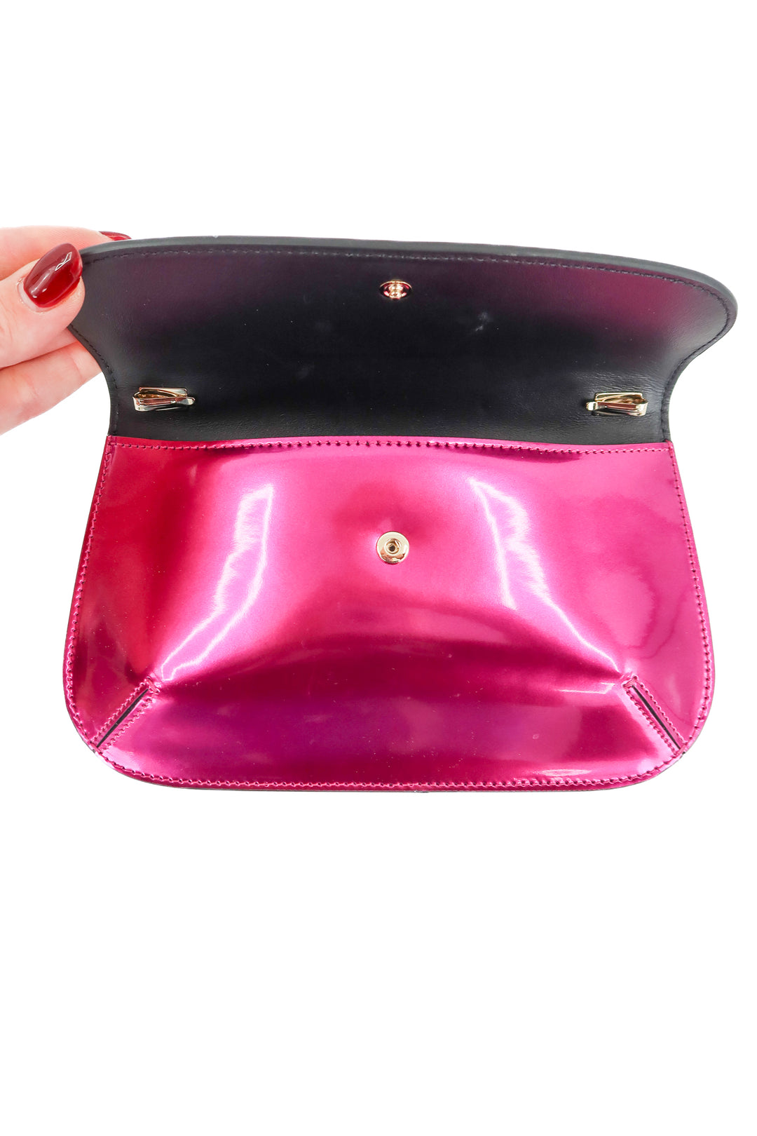 giorgio armani pink metallic clutch