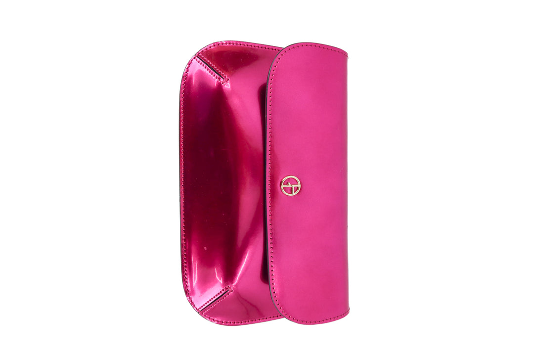 giorgio armani pink metallic clutch