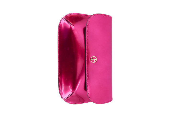 giorgio armani pink metallic clutch