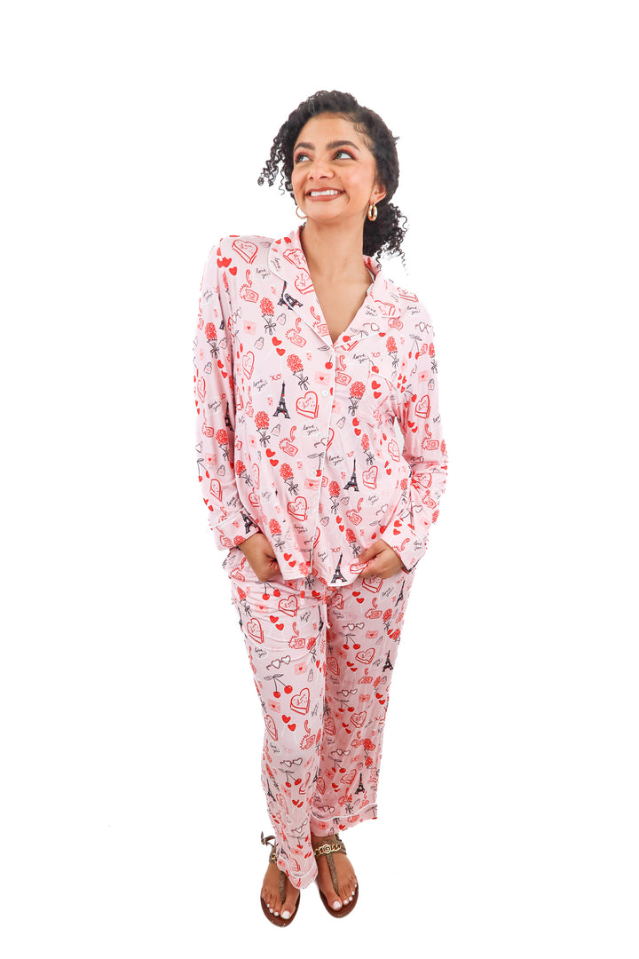 silks red love pj set NWT (m)