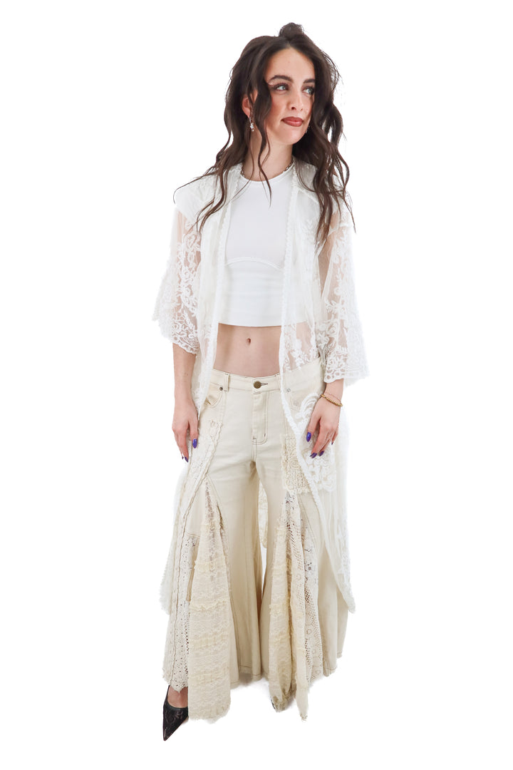 lace white mesh cardigan (s/m)