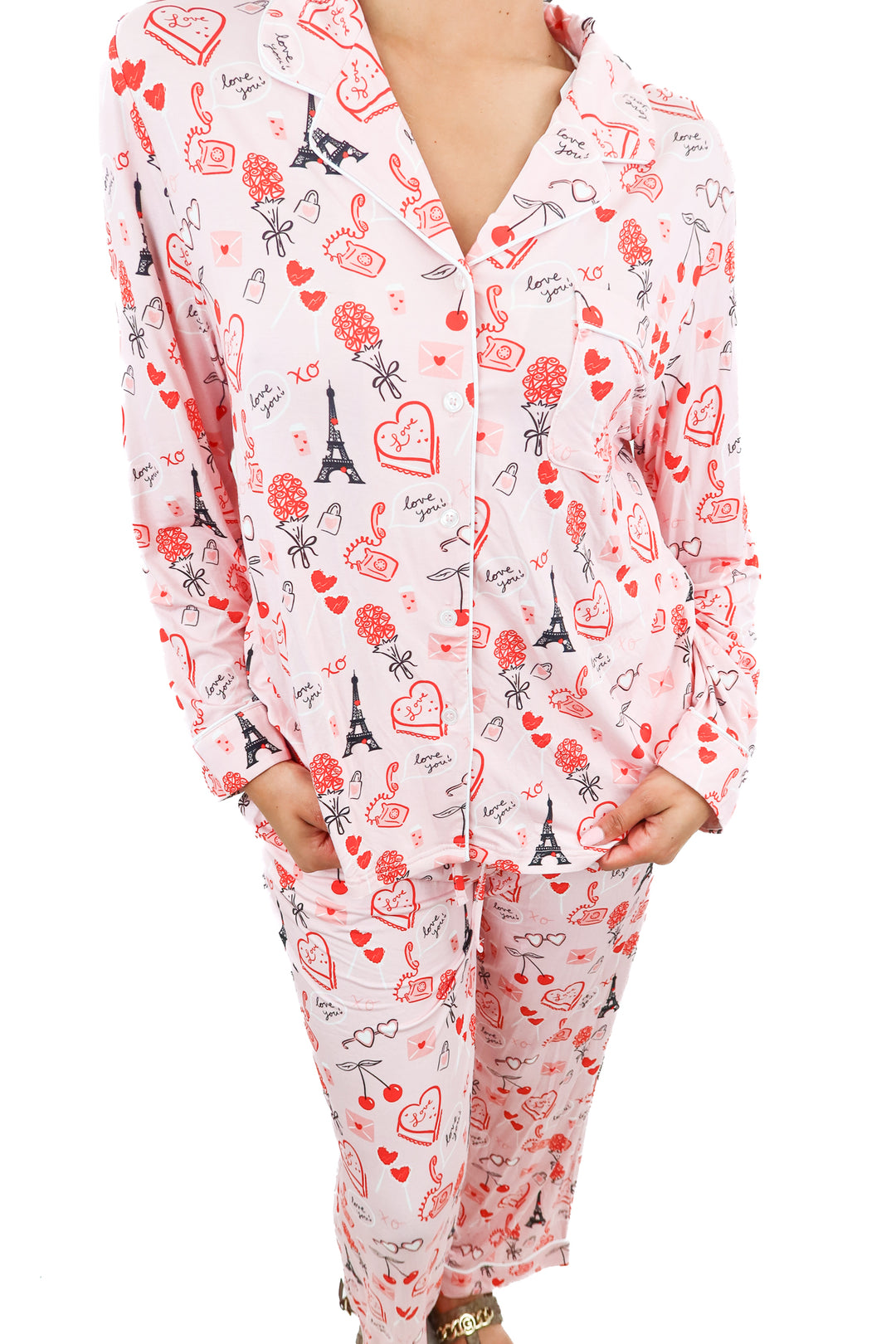 silks red love pj set NWT (m)