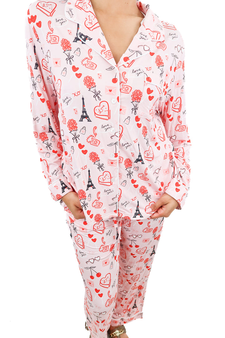 silks red love pj set NWT (m)