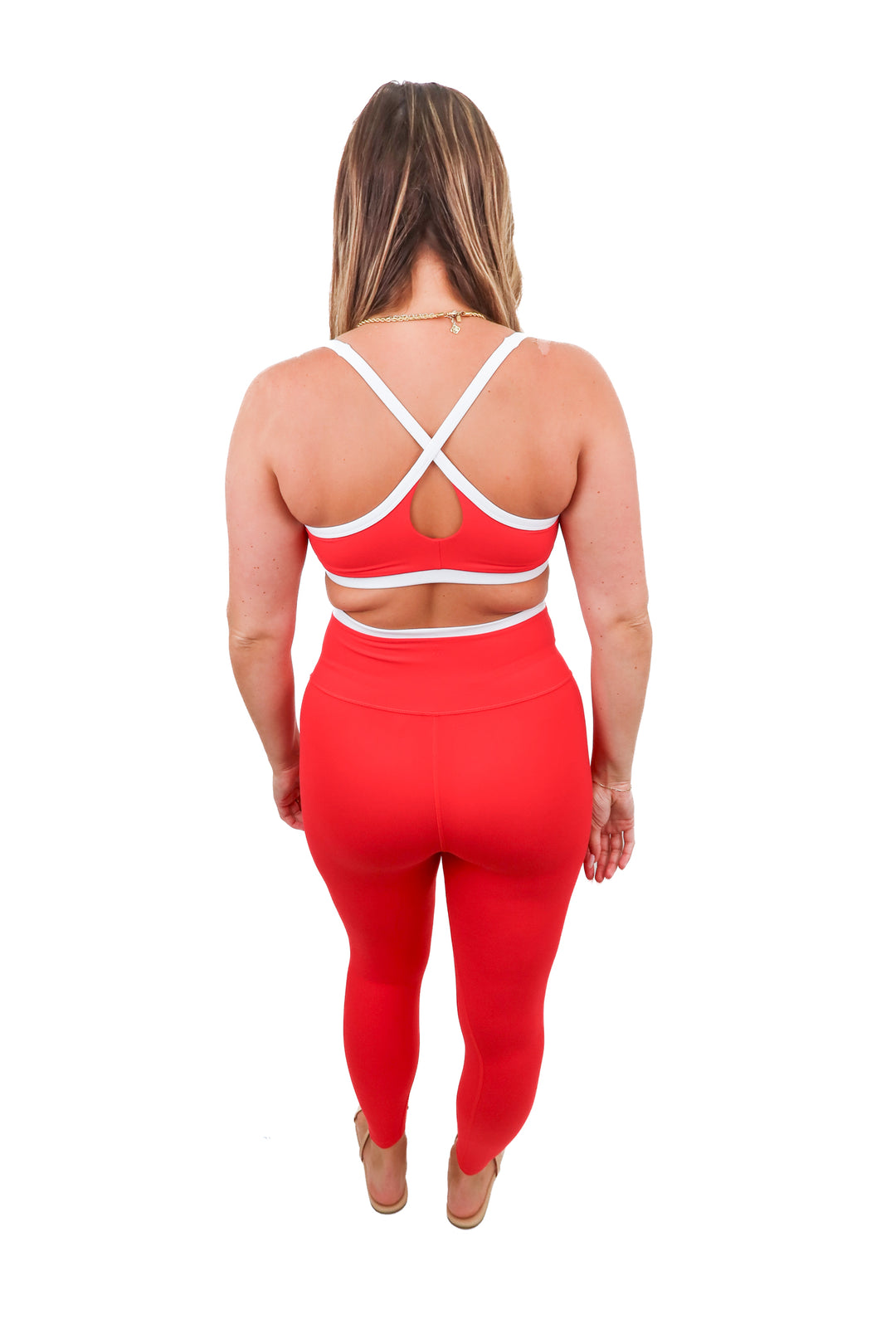 all in motion red/white legging set (m)