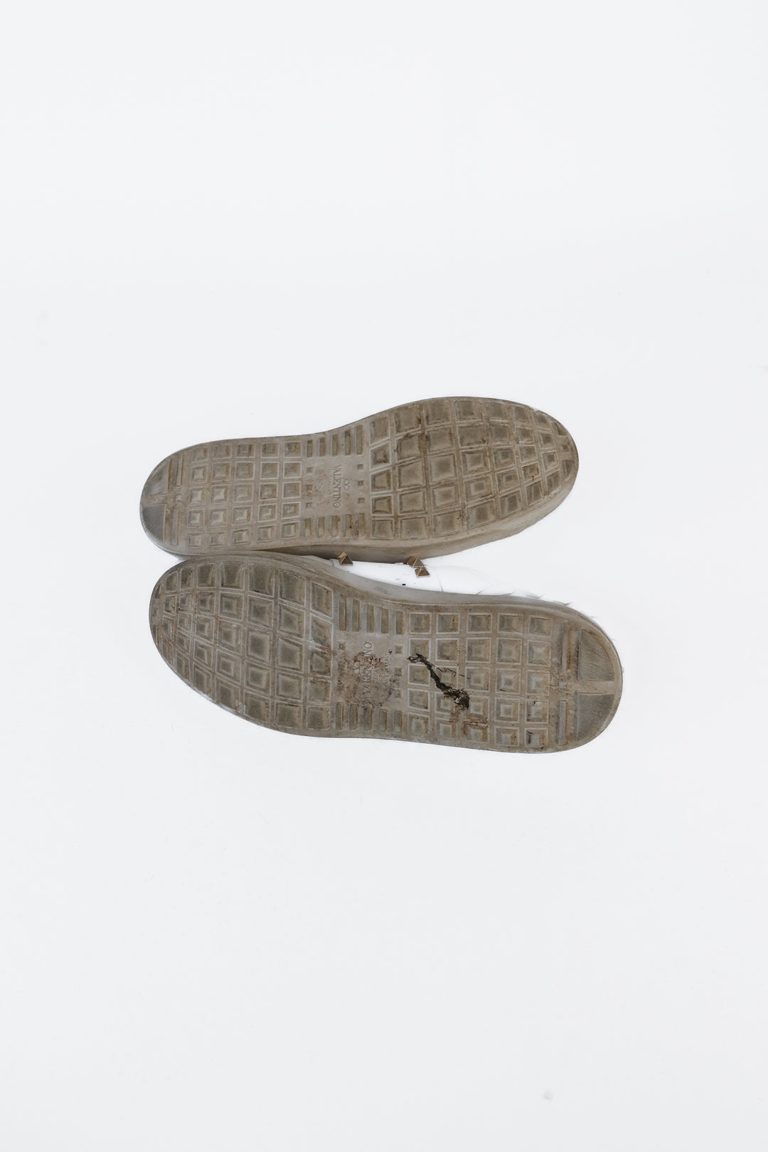 Valentino garavani white slip ons with gold detail (39; retail $980)