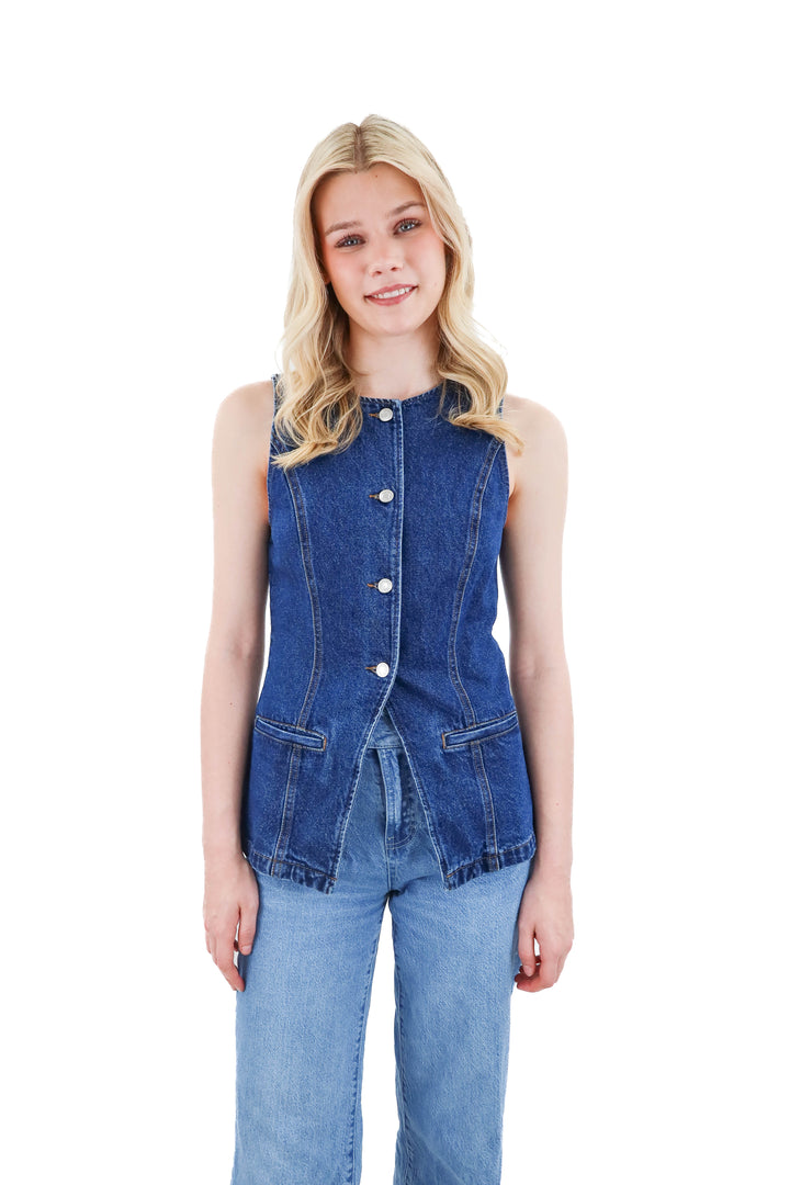 h&m denim vest NWT (s)