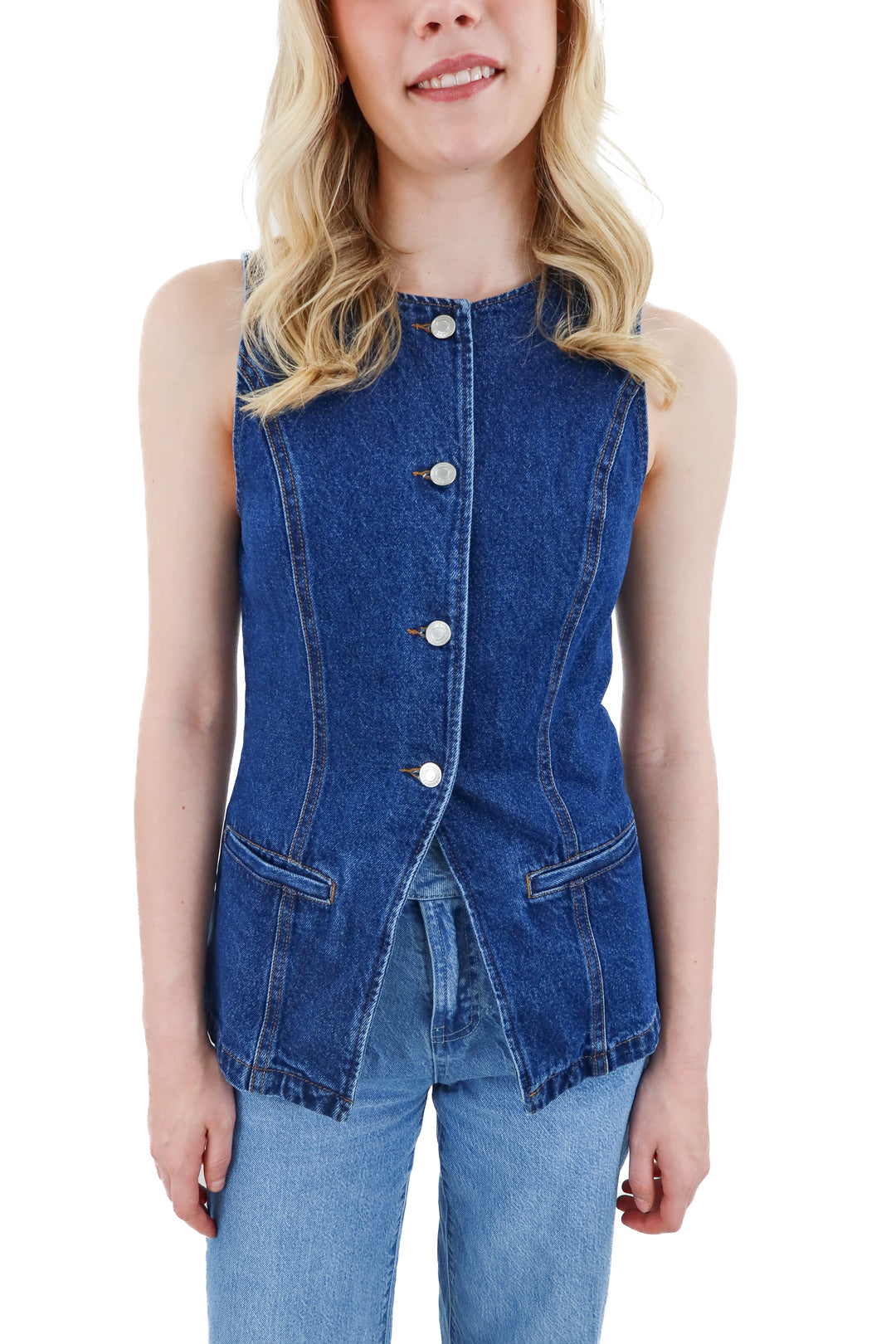 h&m denim vest NWT (s)