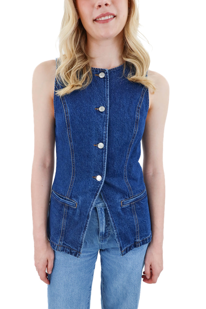 h&m denim vest NWT (s)