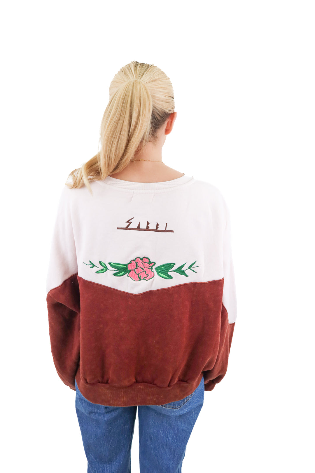 sabbi lucky western crewneck NWT (xs; retail $120) WRONG BARCODE STICKER